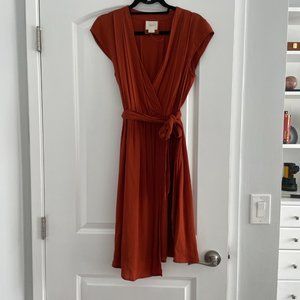 Anthropologie / Maeve Burnt Orange Wrap Dress